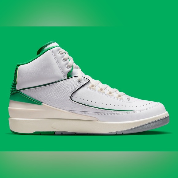 Air Jordan 2 White Sail Light Steel Grey Lucky Green DR8884-103 size 8 - 14 - Picture 6 of 9